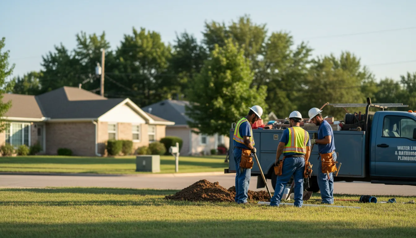 Residential water line and bathroom plumbing service in Pleasant Hill, MO